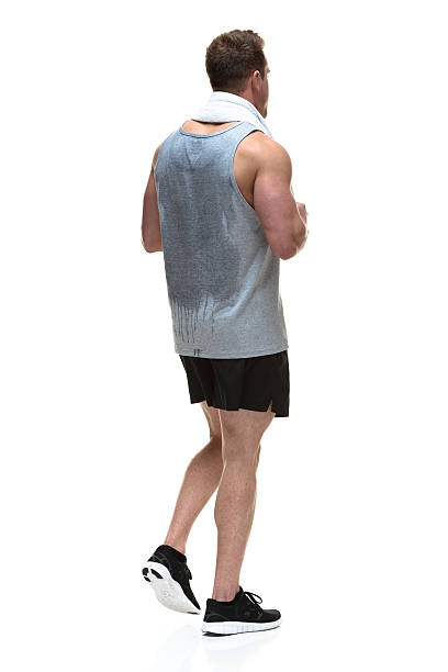 istock Rear view of a muscular man 187125709