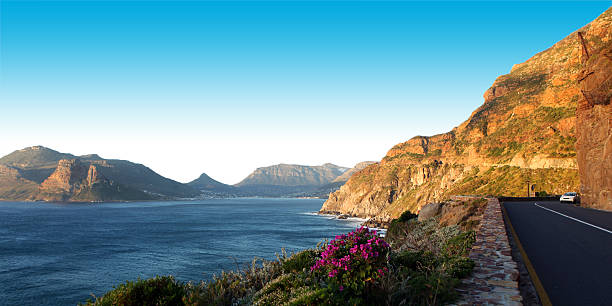 Chapman's Peak Drive Chapman's Peak Drive near Cape Town, South Africa. View on Hout Bay. Twelve Apostles Mountains in the background. chapmans peak drive stock pictures, royalty-free photos & images