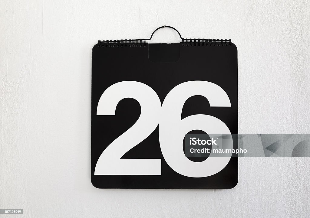 Number 26 twenty-sixth day of the month Black Color Stock Photo