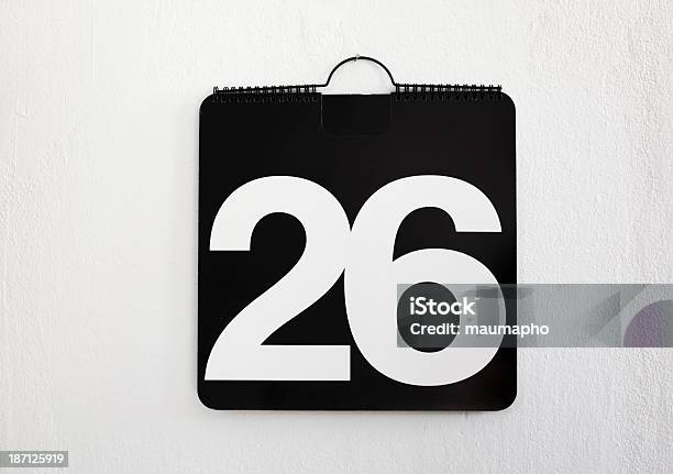 Number 26 Stock Photo - Download Image Now - Black Color, Calendar, Horizontal