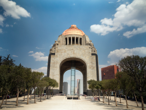 Long exposure of the Monumento a la Revolución Mexicana, built in Mexico City in 1936