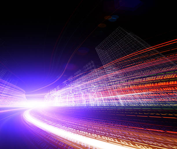 istock Abstract digital traffic, futuristic megalopolis 187126234