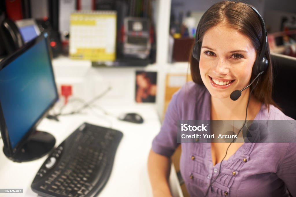 Ich bin jederzeit bereit, um zu helfen! - Lizenzfrei Callcenter Stock-Foto