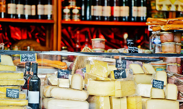 istock French Cheese and wine on Christmas Market 187126387