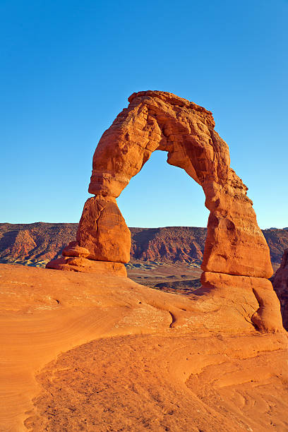 Delicate Arch at sunset in Arches National Park, Utah, USA.