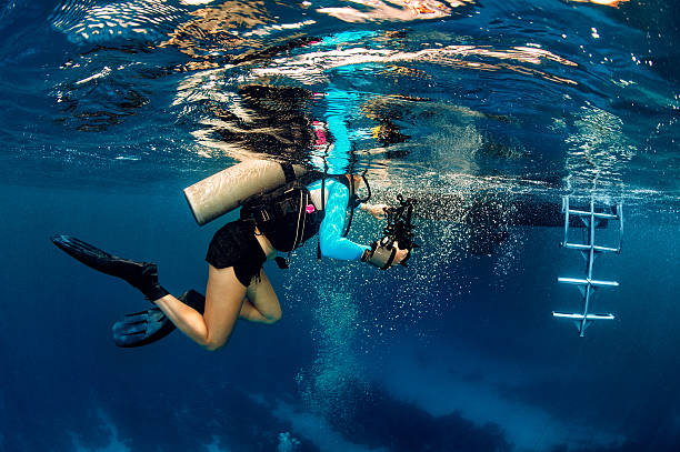 istock Scuba diver near the boat 187128828
