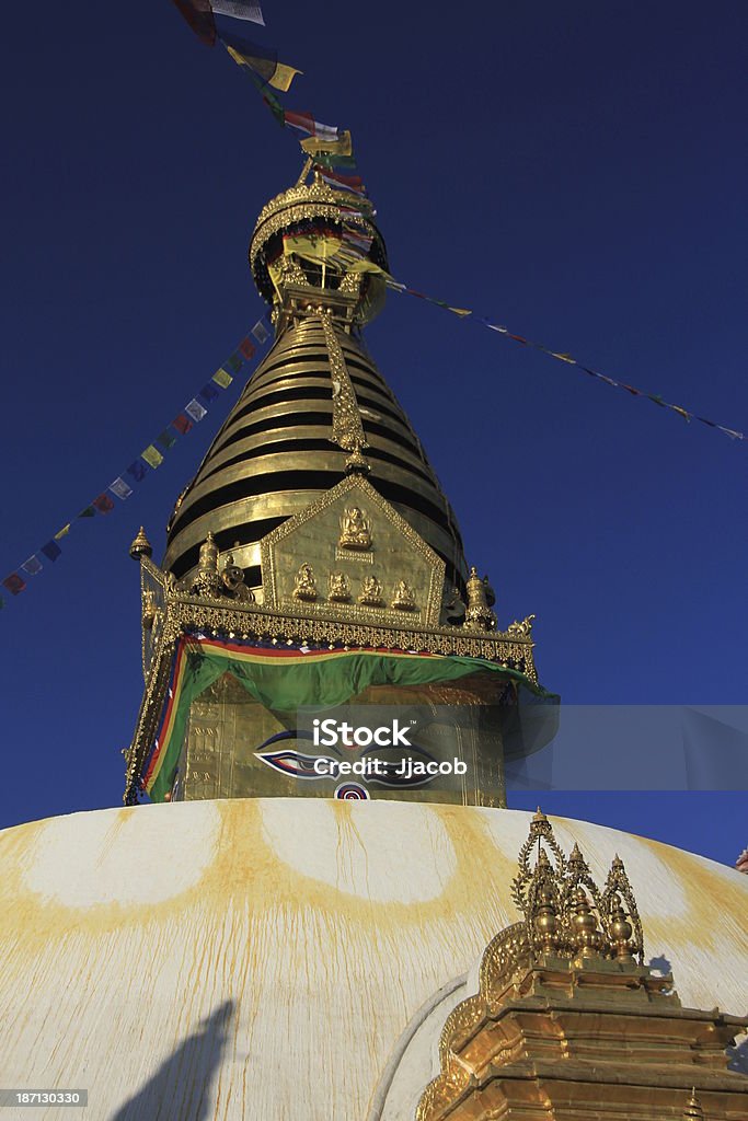 MONKEY TEMPLE The Swayambhunath Temple known as Monkey Temple because there are many monkeys is the most famous Buddhist Hindu temple around Kathmandu, Nepal. Ancient Stock Photo