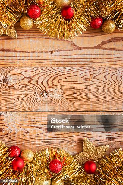 Christmas Decorations On A Rustic Background With Copy Space Stock Photo - Download Image Now