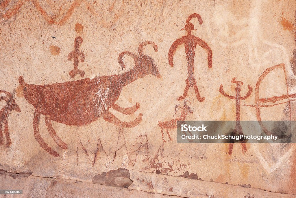 Pictograph nativo americano indiano arte - Foto stock royalty-free di Narrare Storie