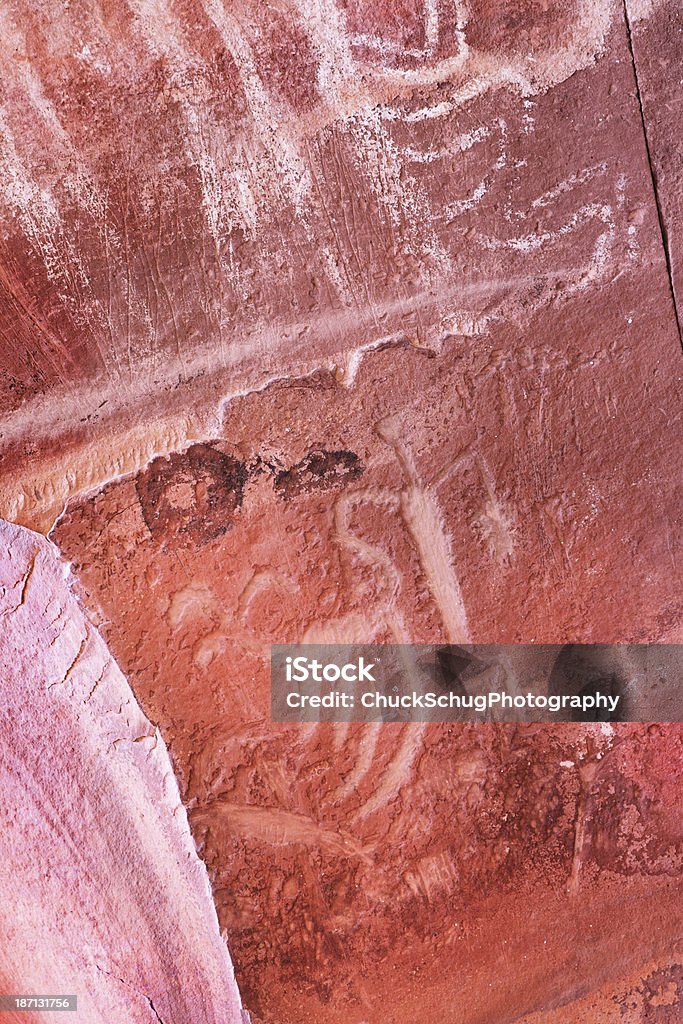 Petroglyph indianischen Kunstwerken - Lizenzfrei Höhlenmalerei Stock-Foto