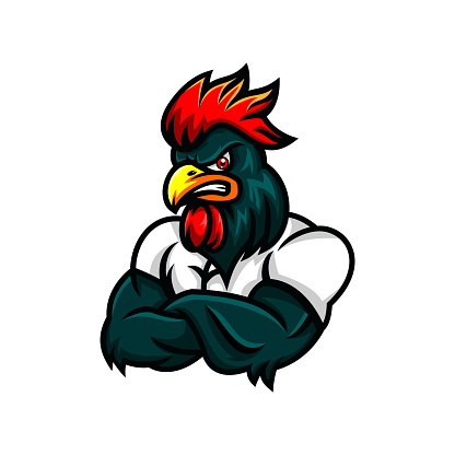 Vector Illustration Rooster Fighter E- Sport and Sport Style.