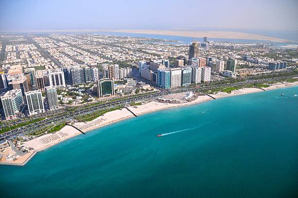 Abu Dhabi Aerial View stock photo