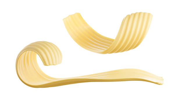 istock Butter curls or rolls isolated on white background, with clipping path 3d illustration. 1871341123