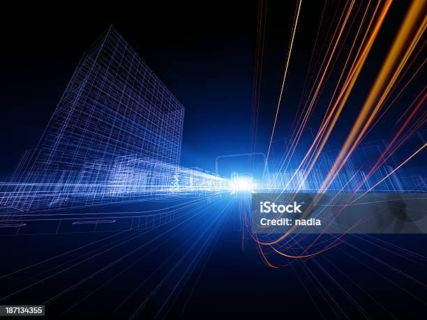 Wifi Network Transmission In City Stock Photo - Download Image Now - Abstract, Architecture, Art