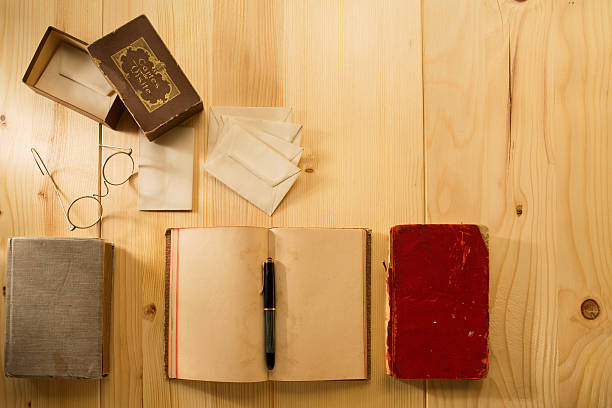 istock Vintage desk set up 187135139