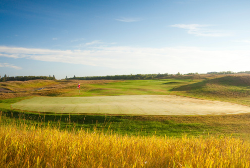 A golf course on the prairie.