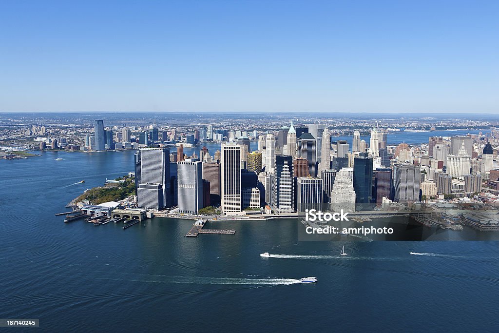 上空から見たマンハッタンのウォーターフロント - アメリカ合衆国のロイヤリティフリーストックフォト