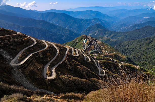 istock Curvy roads on Old Silk Route, Sikkim 187140277