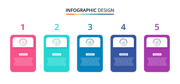 Five Step Chart Examples Five Steps Infographic Design Information Chart In Flat Design In ...
