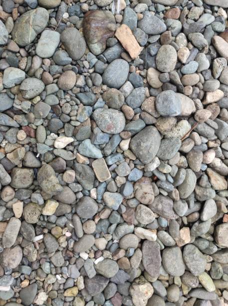 Close up of pebbles on a beach in Dumfries and Galloway, Scotland.