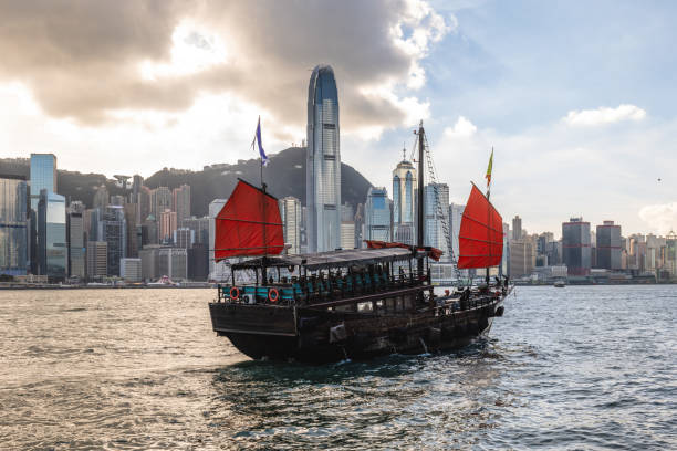 istock Chinese Junk in hong kong, China 1871416167