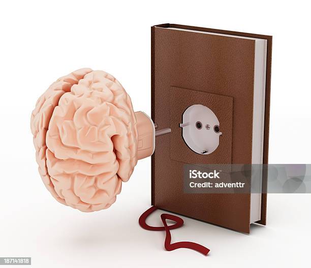 Brain Plugin Stock Photo - Download Image Now - Brain, Electric Plug, Electrical Outlet