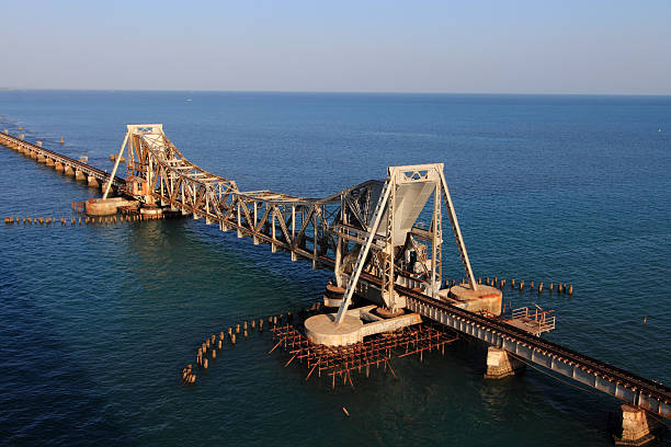 istock Pamban bridge in the morning. 187142110