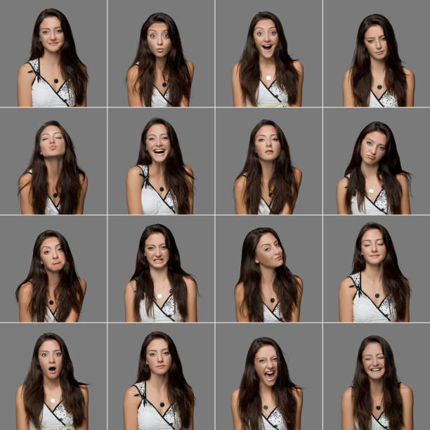 istock Young woman making facial expressions 187142155