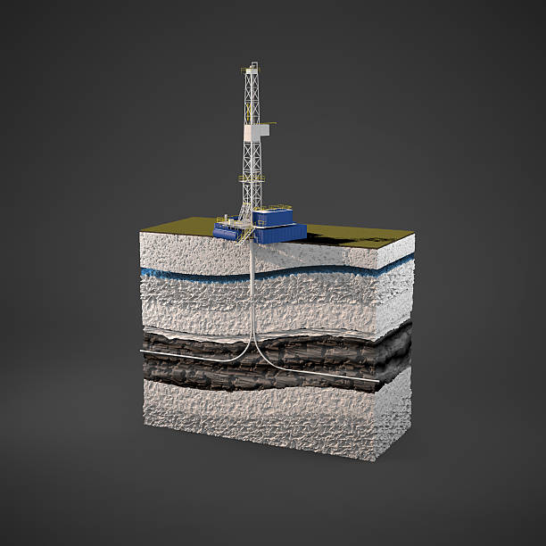 레이어 바위산 되기 위한 천연 가스 열의 스톡 사진