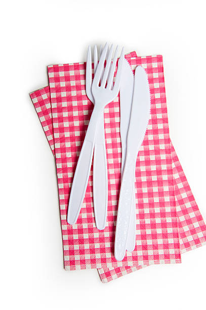 Plastic cutlery stock photo