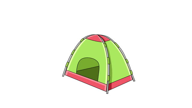 animated video of the camping tent icon
