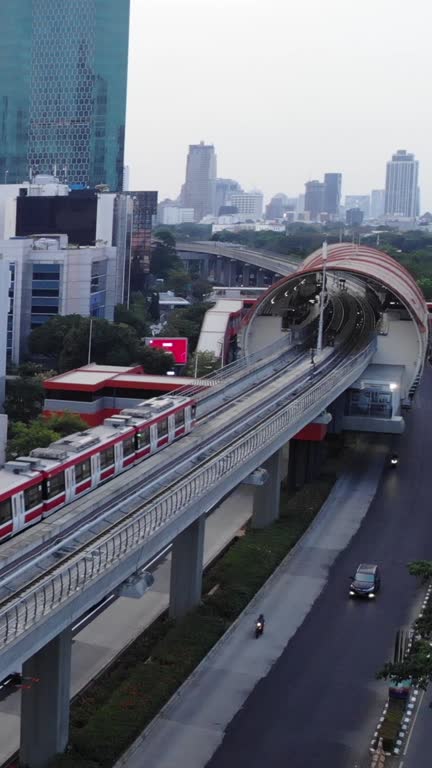 Aerial Footage of LRT Train