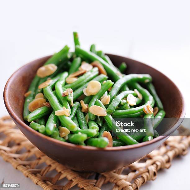 Green Beans With Almonds Stock Photo - Download Image Now - Green Bean, Almond, Bean