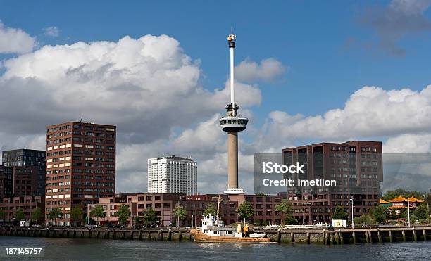 Observation Tower Euromast In Rotterdam Stock Photo - Download Image Now - Euromast, Architecture, Built Structure