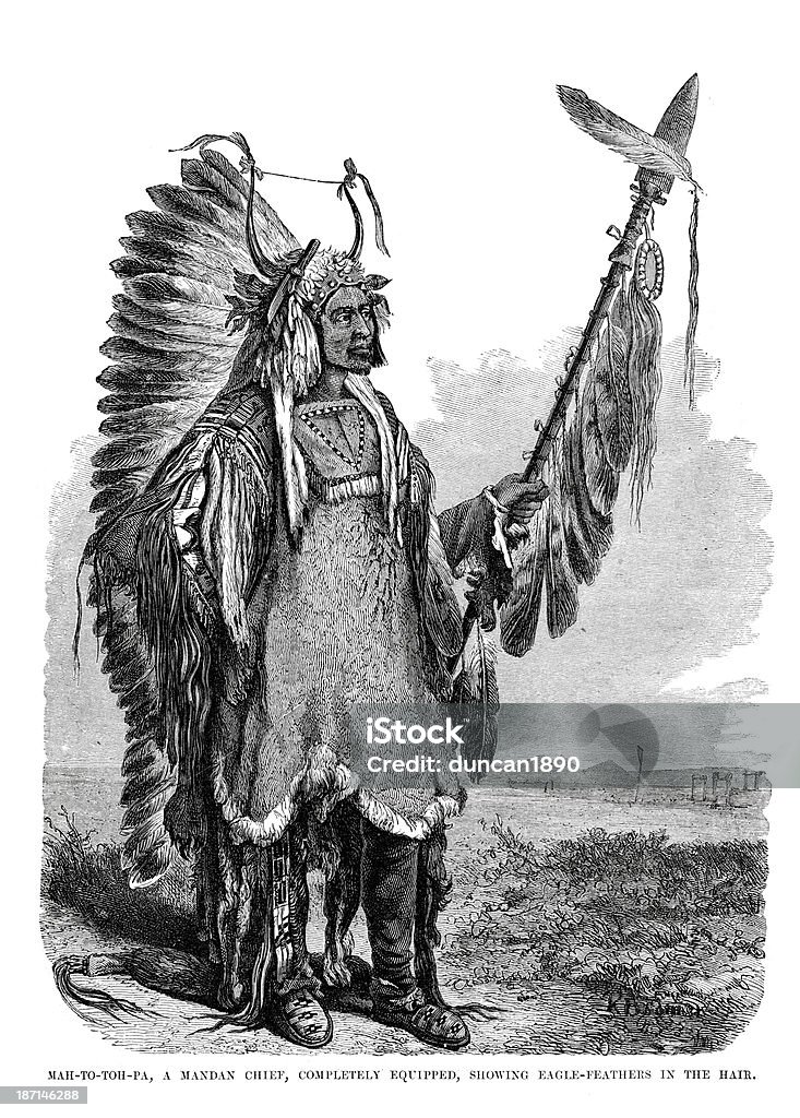 Mandan Chief - Lizenzfrei Nordamerikanisches Indianervolk Stock-Illustration