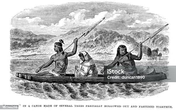 Paiute ネイティブアメリカン - 丸木舟のベクターアート素材や画像を多数ご用意 - 丸木舟, 船舶, 19世紀