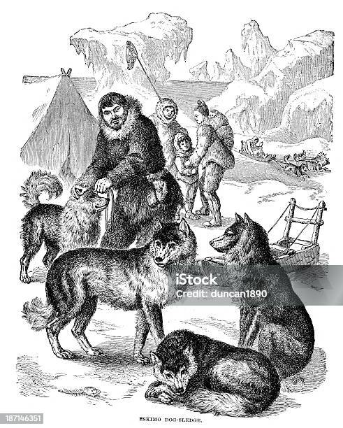 Эскимосская Собака Sledge — стоковая векторная графика и другие изображения на тему Коренные народы Америки - Коренные народы Америки, Собака, Инуит
