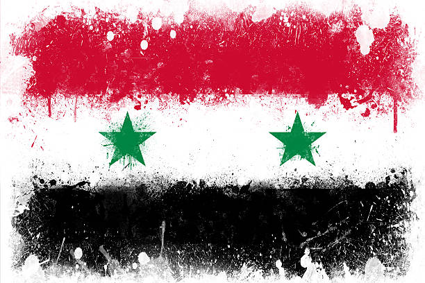 Splatter Painted Flag of Syria