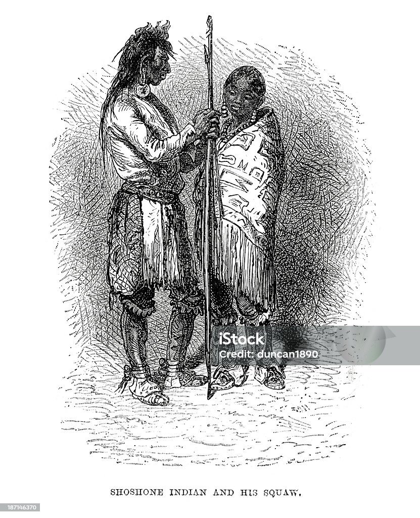 Indian Shoshone - Zbiór ilustracji royalty-free (Ameryka)