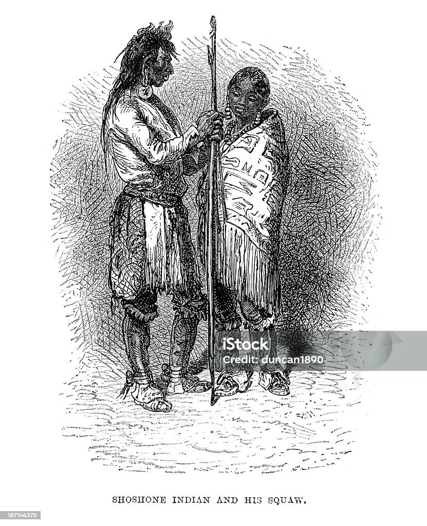 Índios Shoshone - Ilustração de Acessório de Vestuário Histórico royalty-free