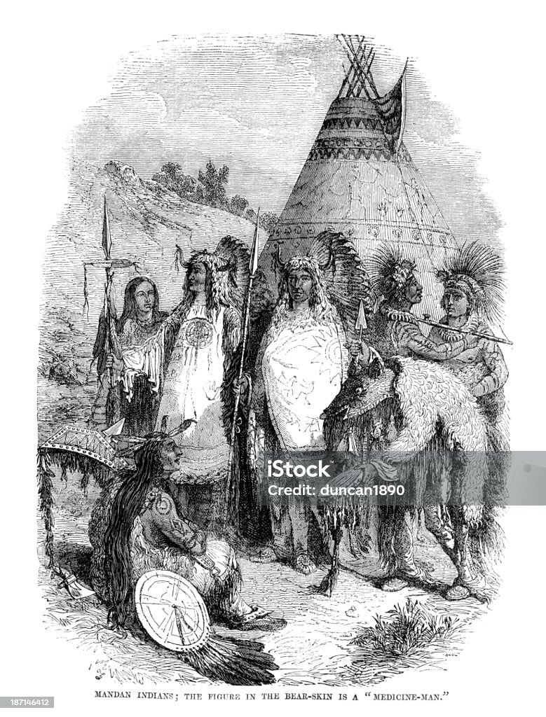 Mandan indios americanos - Ilustración de stock de Mandan libre de derechos