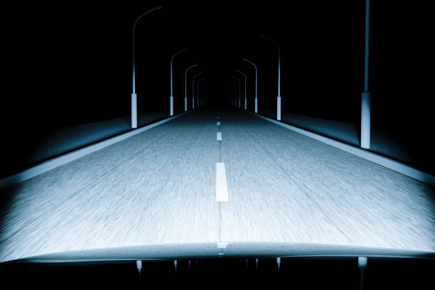 istock Driving down a dark street 1871465628