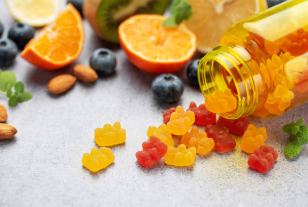 istock Chewable gummy vitamins and fruits 1871470292