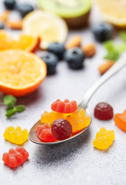 istock Chewable gummy vitamins and fruits 1871470293