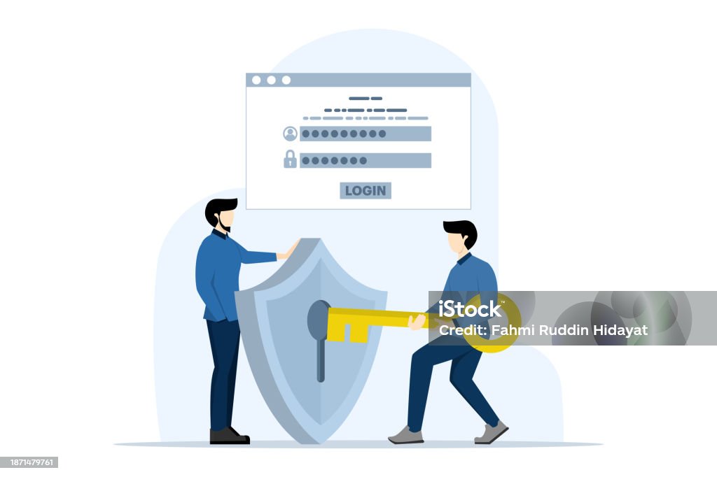 Account Securityimage Account Security Concept Businessman Holds Key To Access Security ...