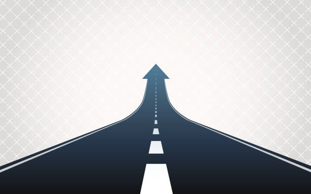 illustrazioni stock, clip art, cartoni animati e icone di tendenza di freccia road - sentiero di campagna