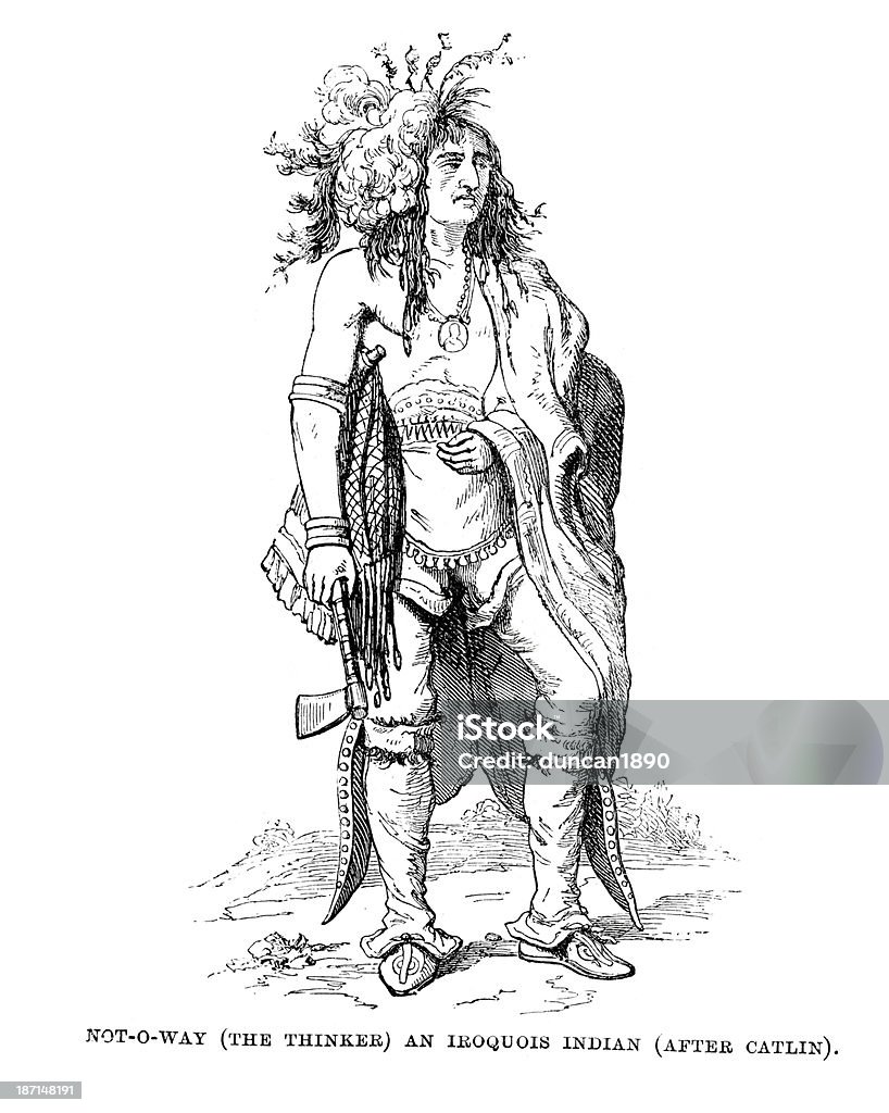 Iroquois nativo americano - Ilustração de Etnia iroquesa royalty-free