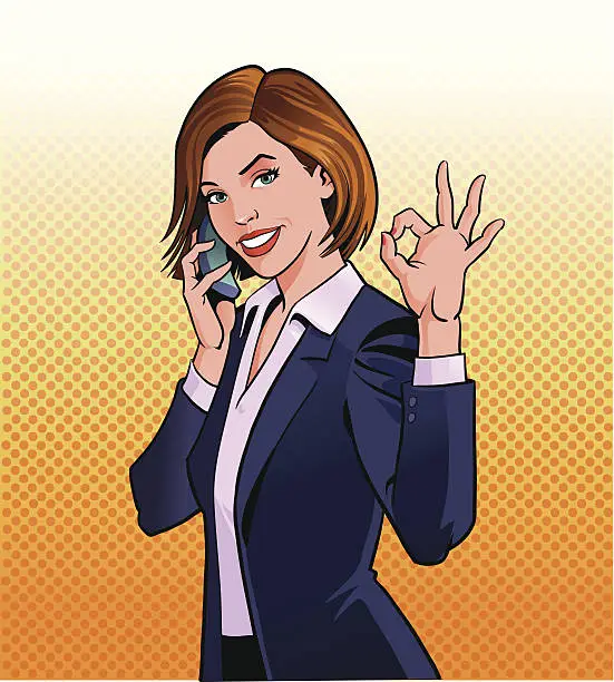 Vector illustration of OK Gesture With a Smile