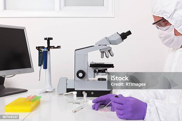 Foto de Dar Um Exemplo De Laboratório Técnico e mais fotos de stock de Adulto - Adulto, Biologia, Branco