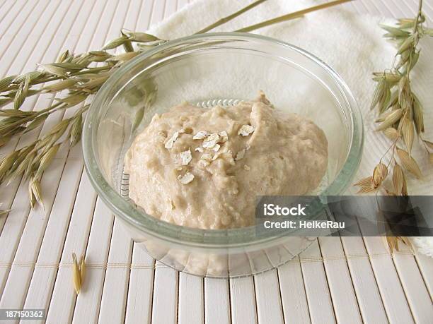 Facial Mask With Oats In A Bowl Stock Photo - Download Image Now - Facial Mask - Beauty Product, Oats - Food, Oatmeal